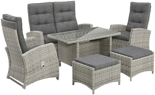 2/3 Sitzer Gartensofa Sessel Sofa Lounge Sitzgruppe Auflagen Poly Rattan Möbel 