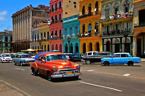 12630 VLIES Fototapete-HAVANNA- -Kuba Oldtimer Malecón Stadt Insel Altstadt City